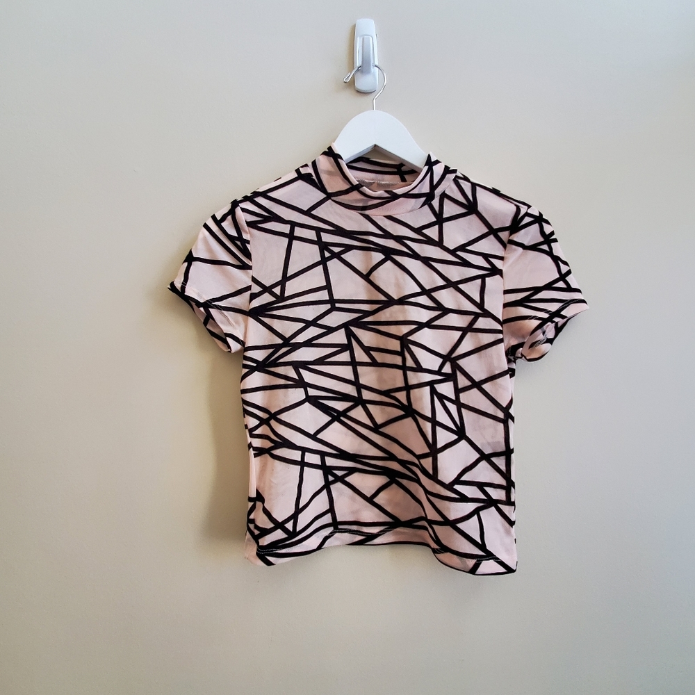 SHEIN crop top fitted and semi sheer large